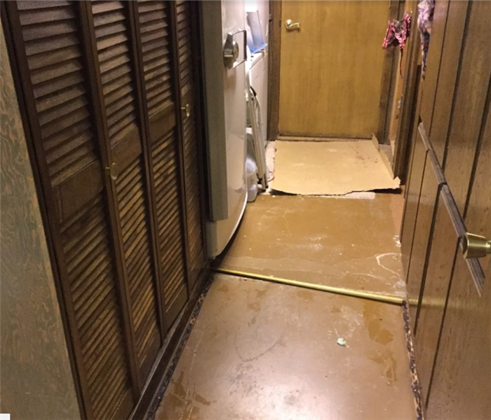 water damage in hallway